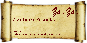 Zsembery Zsanett névjegykártya