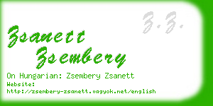 zsanett zsembery business card